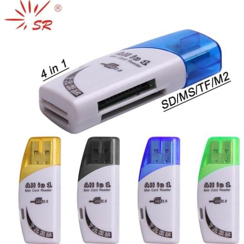 SR 4 in 1 Moon Shape High-Speed USB 2.0 Card Readers Multi-Functional SD TF MS M2 Support up to 128G Laptop Accessories Computer