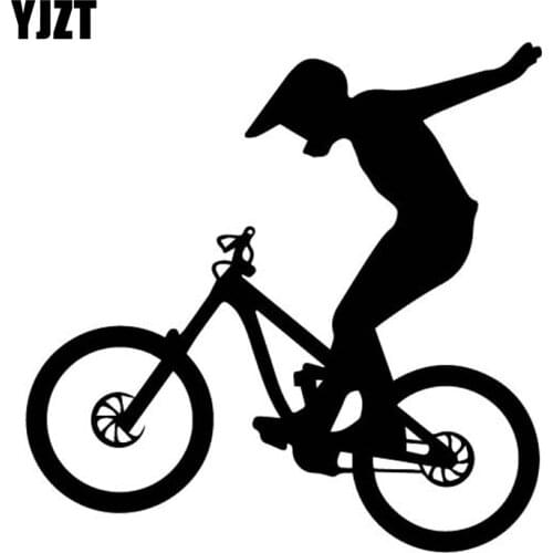 YJZT 15.2CM*15CM Original Bicycle Rider BMX Skills Extreme Maximal Sport Vinly Decal Decor Car Sticker Black/Silver C27-0670