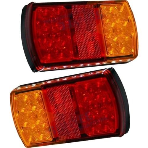 2PCS 24 LED Car Truck LED Rear Tail Light DC12V Warning Lights Rear Lamps For Trailer Caravans Turn Signal Lights Brake Light