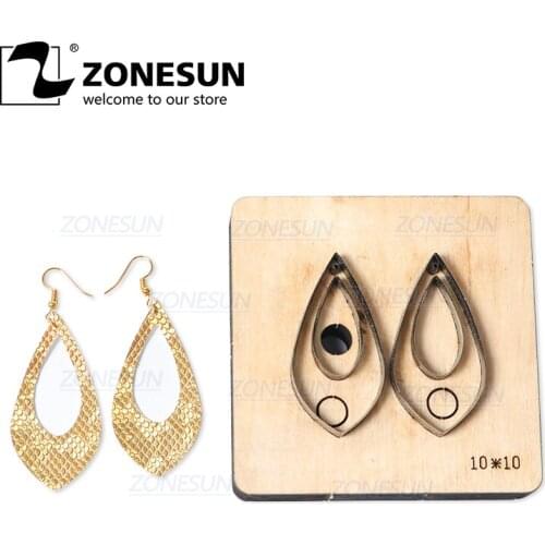 ZONESUN H8 DIY Custom Cutter Leather Earring Cutting Die Leather Cut Out Earring For Steel Rule Die Cutting Machine Press Tools