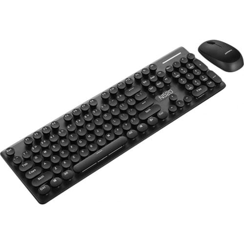 Portable 1 Set Simple Mechanical Feel Wireless Mouse ABS Optical Keyboard Comfortable for Computer