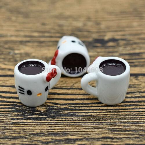 10pcs/lot resin Miniature 3D Coffee Latte Espresso Coffee Cup 20mm crafts DIY dollhouse christmas Jewelry Making Findings