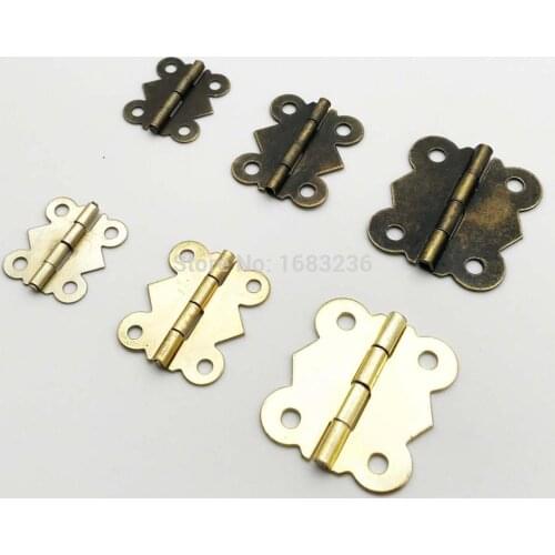 12pcs Heavy Duty Butterfly Shape Jewelry Chest Gift Wooden Music Box Wine Case Dollhouse Hinge with Screws 2 Color 3 Size-30