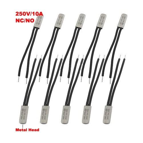 120 125 130 135 Degree Celsius KSD9700 250V 10A Normal Closed NC Bimetal Thermal Protector Thermostat Temperature Control Switch