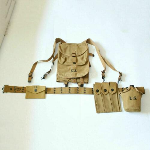 WW2 WWII US ARMY Thompson Magazine Bag Belt 1928 Haversack Canteen SET WORLD WAR II SOLDIER MILITARY