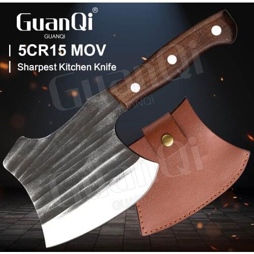 7 Inch Stainless Steel Kitchen Chef Butcher Knife Handmade Forged Steel Meat Cleaver Bone Chopping Knife Butcher Cleaver Knifes