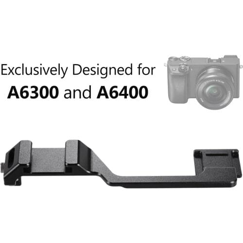 Studio Cold Shoe Adapter Relocation Plate Aluminum Alloy Vlog Camera Mount Bracket Accessory Replacement for Sony A6300/A6400
