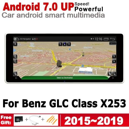 Android 7.0 up Car radio GPS multimedia player For Mercedes Benz GLC Class X253 2015~2019 NTG Navigation Map WiFi BT 2G+16G