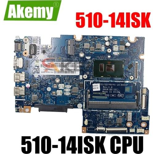 BIUS1/S2/Y0/Y1 LA-D451P for FOR Lenovo Flex4-1470 Yoga 510-14ISK Laptop Motherboard SR2EU I3-6100U DDR3 100% Tested