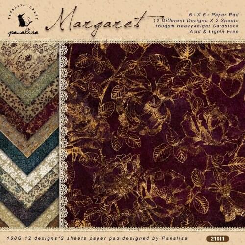 Panalisacraft 24 sheets 6"X6" vintage patterned paper pad Scrapbooking paper pack handmade craft paper craft Background pad card