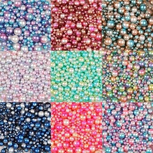 250PCS 4/6/8/10mm No Hole Multi Colors ABS Imitation Pearl Beads Loose Round Beads For DIY Craft Scrapbook Decoration