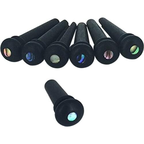 Ebony Guitar Bridge Pins,Ebony End Pin,Endpin,Abanlone Dot for Acoustic Guitar Parts Replacement (Black)