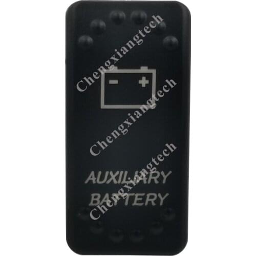 Laser Etched - AUXILIARY BATTERY - Led Backlit Rocker Switch Cap for Car Boat Truck Rv Switch Auto DIY Replacing, Cover Only