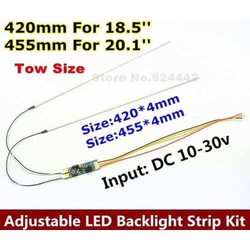 50PCS 18.5" 420mm 50PCS 455mm 20.1" Adjustable brightness led backlight strip kit,Update inch LCD ccfl panel to LED backlight