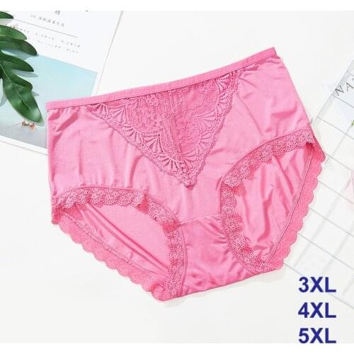 Summer Super Big Size Lace Panties Womens Underwear Plus Size Briefs Knicker Soft Smooth Lace Cool Thin Panties 3XL 4XL 5XL