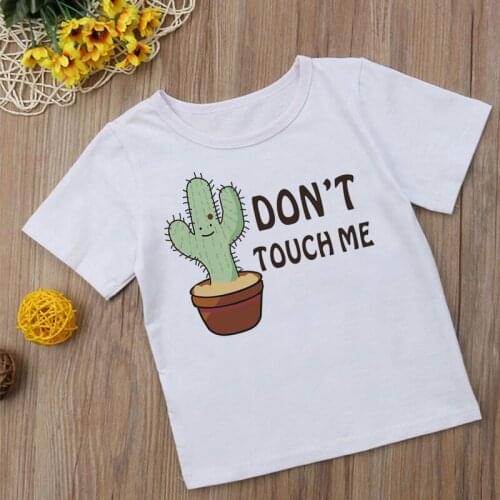 Summer Harajuku Kids Boys Girls T-shirt Don't Touch Me Print Funny Pattern Unisex Children Clothes Fashion Baby Tees Tops