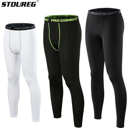 Men Compression Tight Leggings Running Sports Male Gym Fitness Jogging Pants Quick Dry Trousers Workout Training Yoga Bottoms