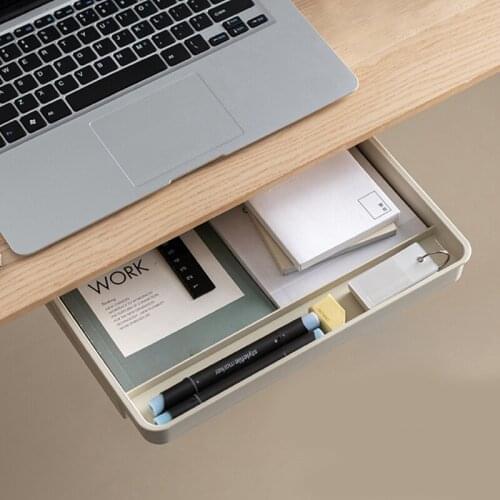 Thin Rectangle Under Desk Drawer Self Stick Table Hidden Drawer Pencil Tray Desk Storage Drawer Type Punch-free Makeup Finishin