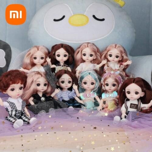 New Xiaomi Childrens Doll Dress Up Doll 13 Joints Movable Gift Toys Play House Toys Cute Dolls Beautiful Girls