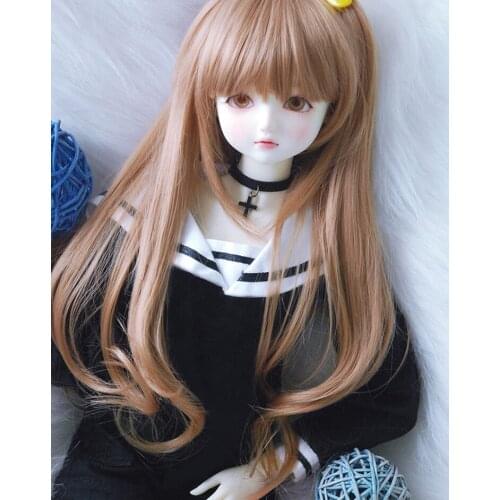 BJD doll wig suitable for 1-3 size bangs girl with high temperature silk long hair casual doll accessories