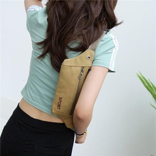 Mens Breast Package Waterproof Outdoor Sports Bag Canvas Pouch Korean-Style Waist Bag Fanny Pouch Crossbody Male Banana Bag