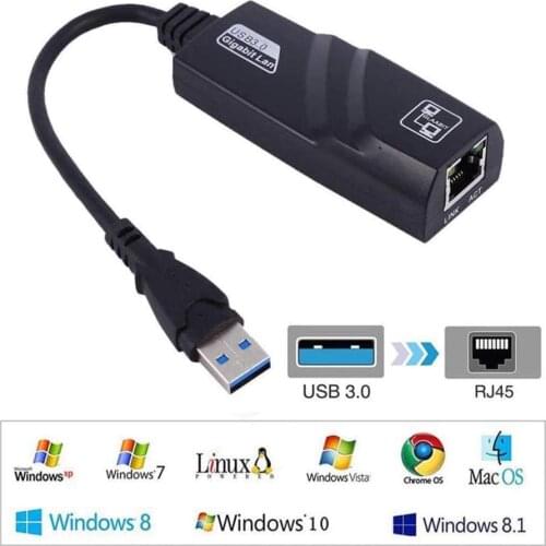 USB 3.0 to Ethernet Network RJ45 Adapter Wired Gigabit Ethernet Network Adapter for Windows Linux Mac OS XP