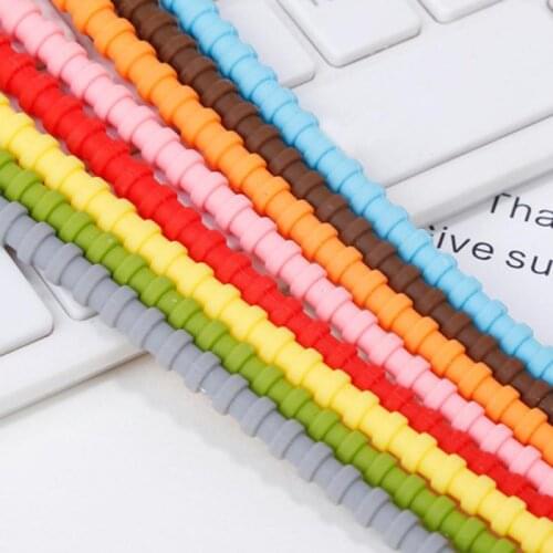 1Pcs Silicone Strap Storage Soft Tape Data Cable Sleepy Cable Organizer Winder Silicone Cable Random Color