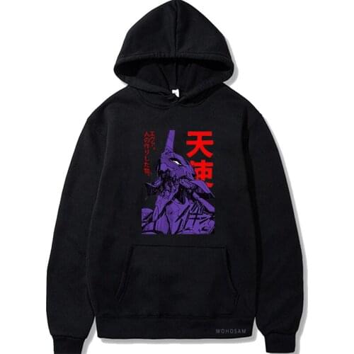 Harajuku Funny Japan Anime Eva 01 Evangelion Unisex Manga Hoodies Streetwear Casual Oversized Cartoon Hoodies Sweatshirts