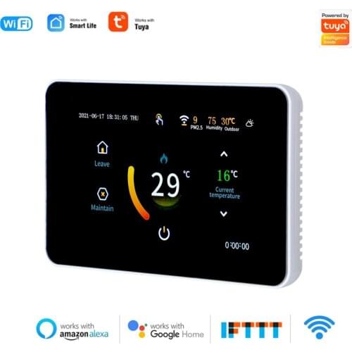 WiFi Thermostat Touchable Programmable Water Gas Boiler Heating Thermostat Smart Termostato Touch color screen Echo Google Home