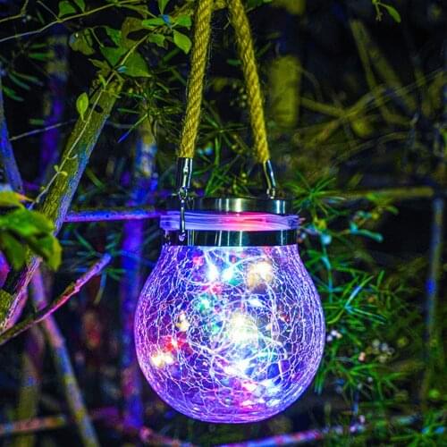 Outdoor Garden Solar Night light Pendant lights Ball Glass Jar Rope light Tree Light Copper Wire lamp LED Christmas Decoration