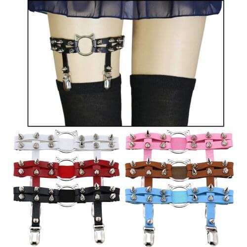 Women Punk Sexy PU Leather Garter Belt Harajuku Elastic Body Harness Tight Suspender Strap Leg Bondage Belts