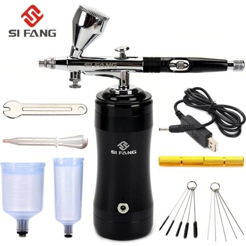 0.3mm Mini Air Compressor Kit Air Brush Paint Spray Gun Airbrush For Nail Art Tattoo Craft Cake Nano Fog Mist Sprayer Tool