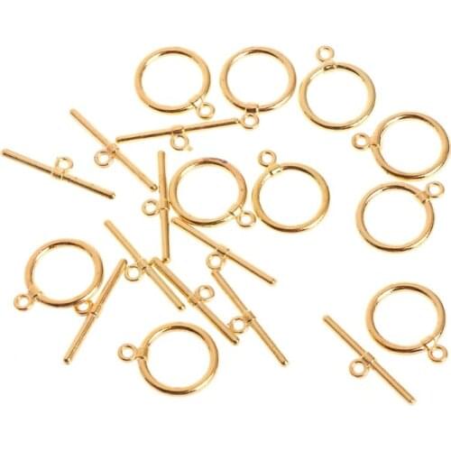 10Pcs/Set 14mm Toggle Clasps Connectors OT Clasp Stainless Steel For Jewelry DIY