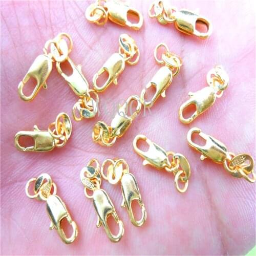 18K Gold Jewelry Discovery Necklace Bracelet Lobster Clasp Lettering Tag Jewelry Accessories 20PCS