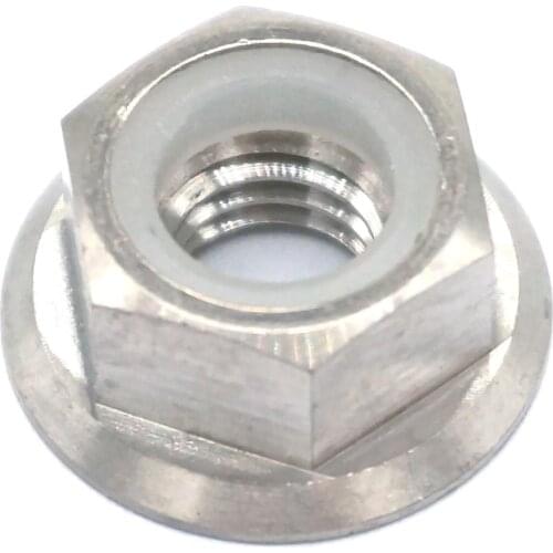 LOT 2 M8x1.25mm GR5 Titanium Hex Screw Nylon Lock Nuts With Flange For Bicycle