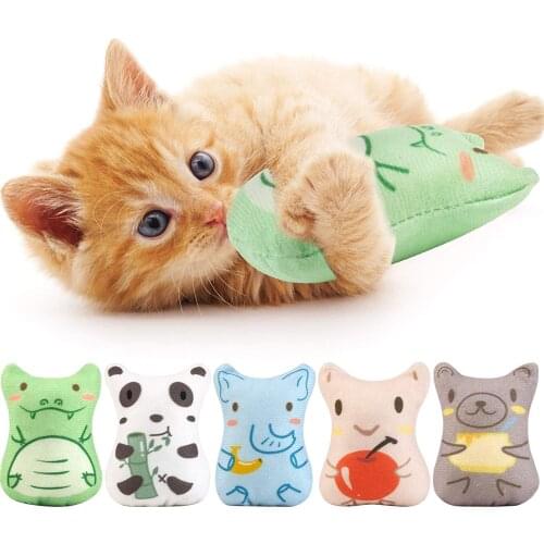 5PCS Cat Catnip Toys Plush Interactive Cat Chew Toy Bite Resistant Catnip Filled Kitten Toy for Cat Kitten Teeth Clean Play Chew