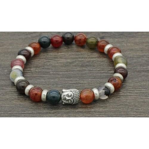 8mm 2f2 mulitcolor rainbow agate lapis lazuli Onyx Macrame Braided Bracelet Reiki Buddha Prayer Yoga women men gift