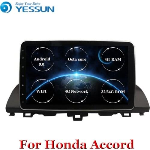 DSP Android 9.0 4G RAM IPS Car DVD Player GPS Map RDS Radio wifi Bluetooth For Honda ACCORD 10 2018 2019