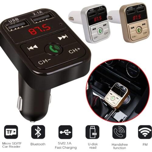 Car Bluetooth FM Transmitter Wireless Handsfree Audio Receiver Auto LED MP3 Player 2.1A Dual USB Fast Charger Car Accessories