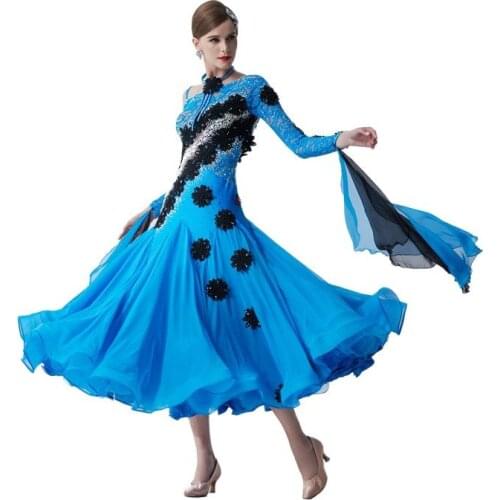 B-19428 Professional Customized Women Ballroom Smooth Waltz Latin Dance Dress High-end Modern Evening Dresses For Competition