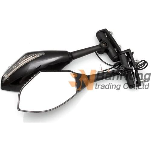 Free shipping Motorcycle RearView Mirrors Integrated Turn Signal Light For Honda CBR1000 CBR600 ER6N TTR Z750 ZX-10 ZX-6R Z1000