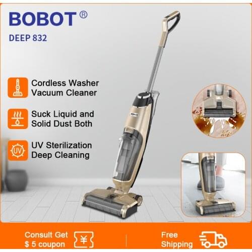 BOBOT DEEP 832 Cordless Washer Vacuum Cleaner Suck Liquid and Solid Dust Both Dry Wet Floor Handheld Washer Vacuum Cleaner