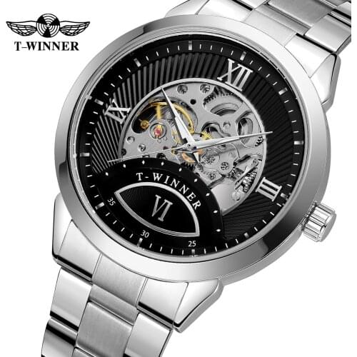 Winner 2021 GMT Mens Mechanical WatchTop Luxury Brand Automatic Stainless Steel Waterproof Relogio Gold Multi Function Male