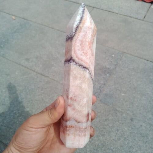 DHXYZB 15-17cm large unique natural Rhodochrosite wand point fengshui stone crystal tower mineral dispel negative energy healing
