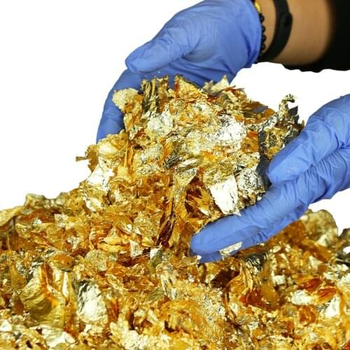 1KG Imitation Gold/Sliver Foil Art Craft Paper Leaf Leaves Sheets Bulk Foil Paper Leaves For Gilding DIY Nail Flake Art Decor