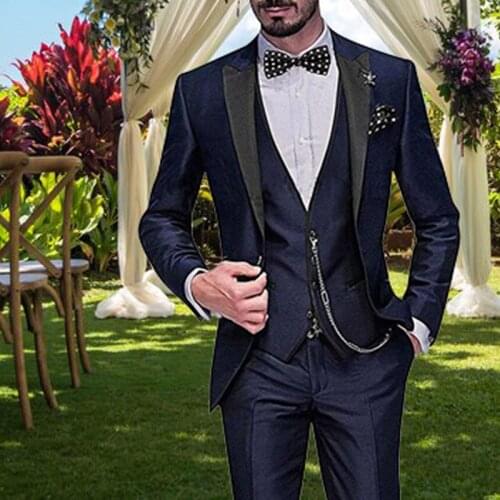 Mens Suit Tailor Made Slim Fit Three Piece Jacket Formal Business Blazer Groom Party Clothing Single Button Wedding Party