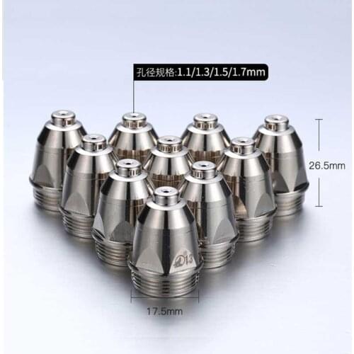 10 Pcs P80 Plasma Consumables Electrode Cutting Nozzle Machine Cutting Gun Hafnium Wire Nozzle Accessories Plasma Torch Tip