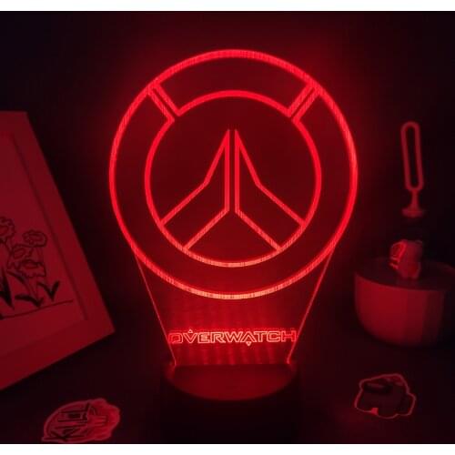 Overwatches OW Game LOGO Mark 3D Lamps Led Neon RGB Night Lights Birthday Gift For Friends Gaming Room Table Colorful Decoration
