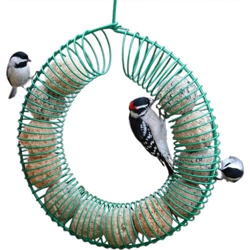 New Hanging Bird Feeder Round Spiral Wreath Design Feeder for Feeding Squirrels Chipmunks Birds Garland bird feeders green