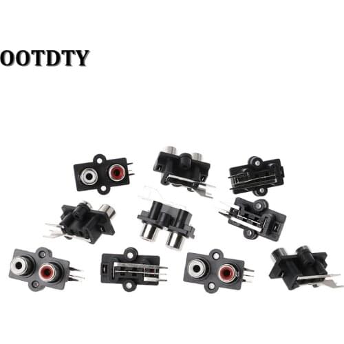 OOTDTY 10 Pcs 2/4/6 Hole RCA Female Pin Jack Stereo Audio Video AV Socket Connector